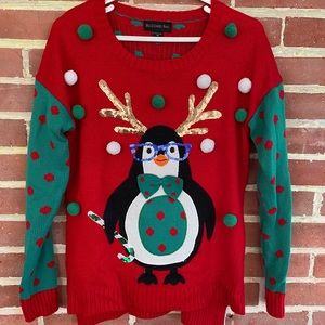 Penguin Polka Dot Ugly Christmas Sweater